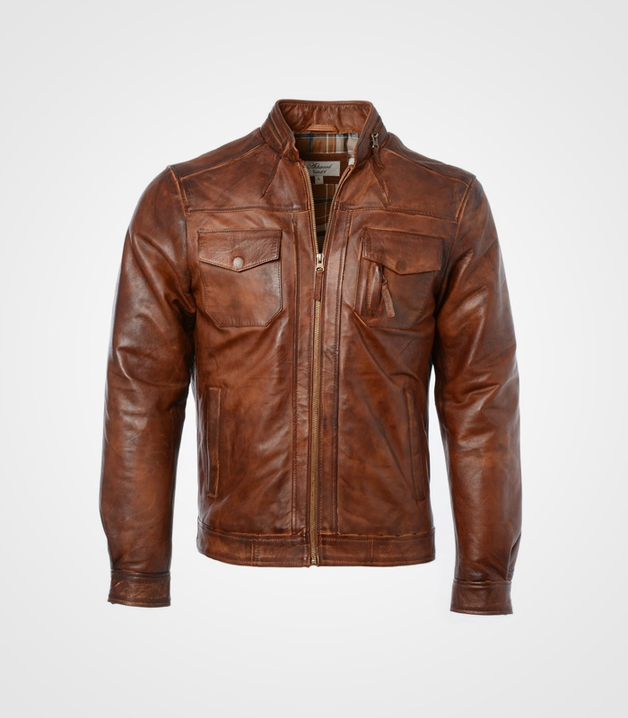 Brown Men Leather Jacket – Haider Leather Industry